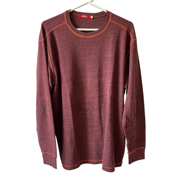 AGAVE WILLAS LONG SLEEVE CONTRAST STITCH TOP MENS LG CREWNECK PREPPY CASUAL - Picture 2 of 12